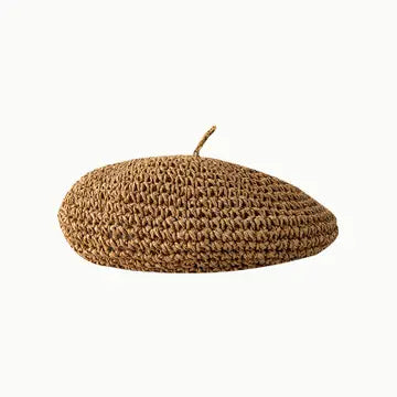 Dune Accessories | Handmade Straw Beret, Beige