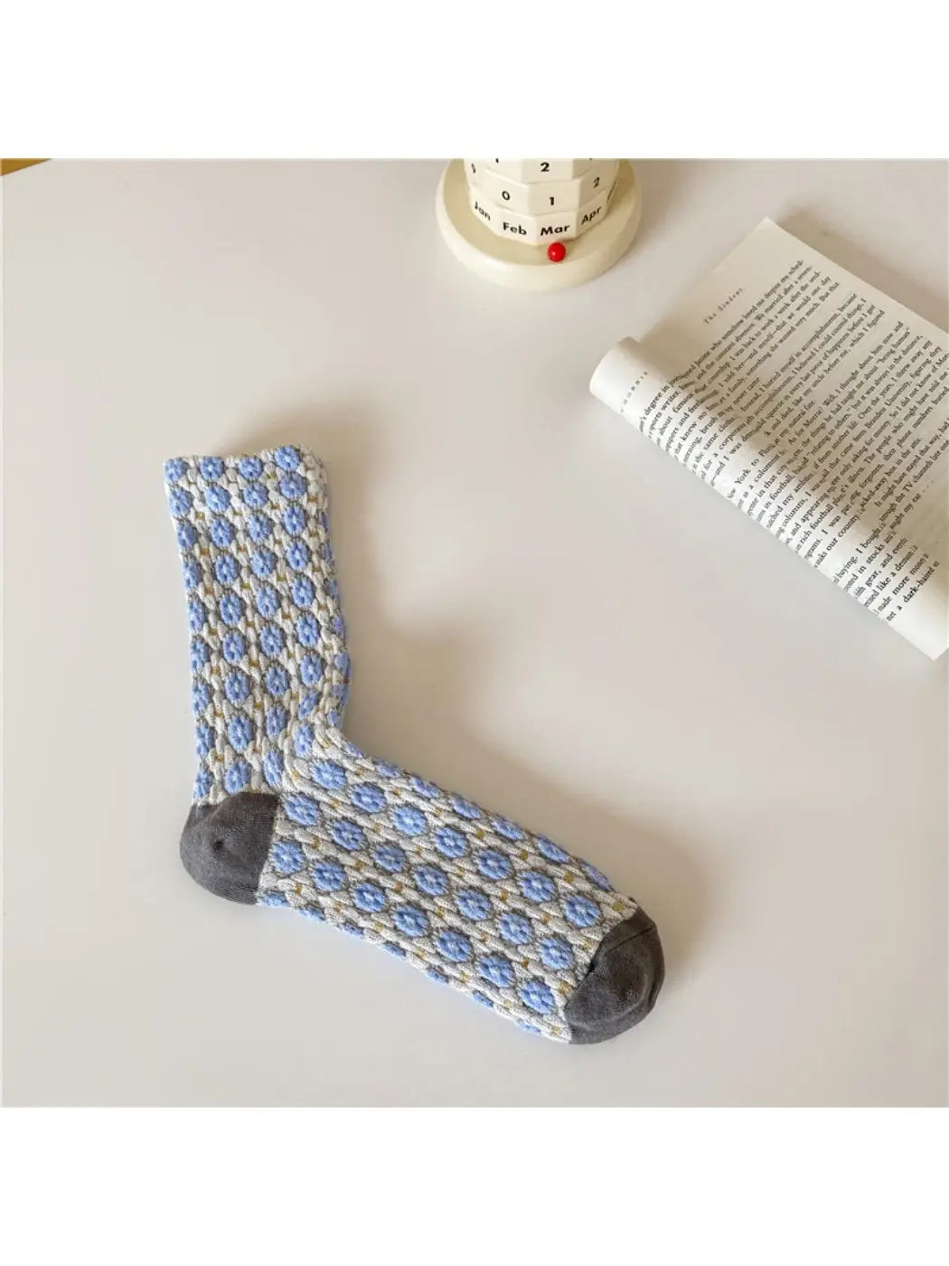 Dune Socks | Blue Cluster Bloom Patterned Socks