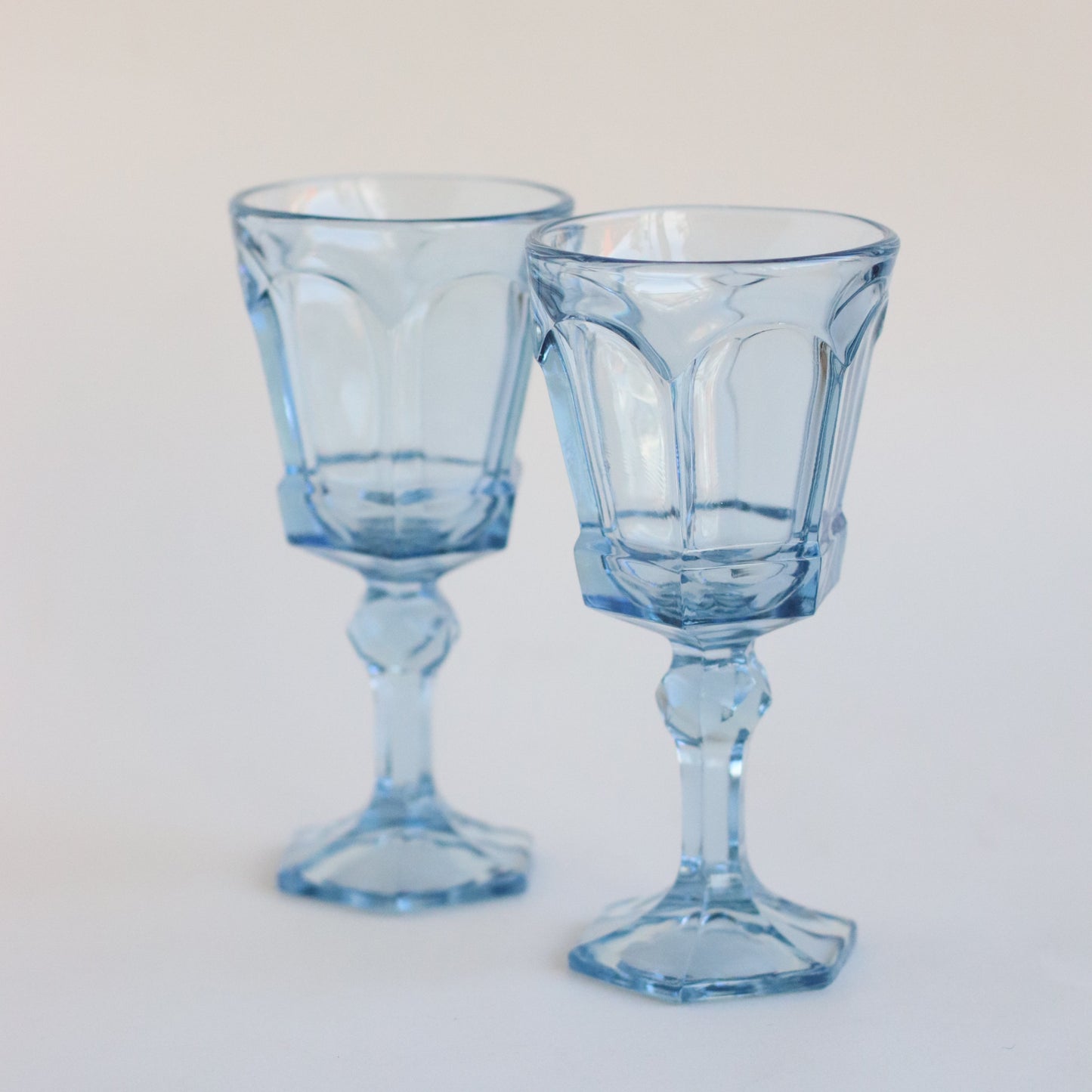 Baby Blue Wine Goblet, Pair