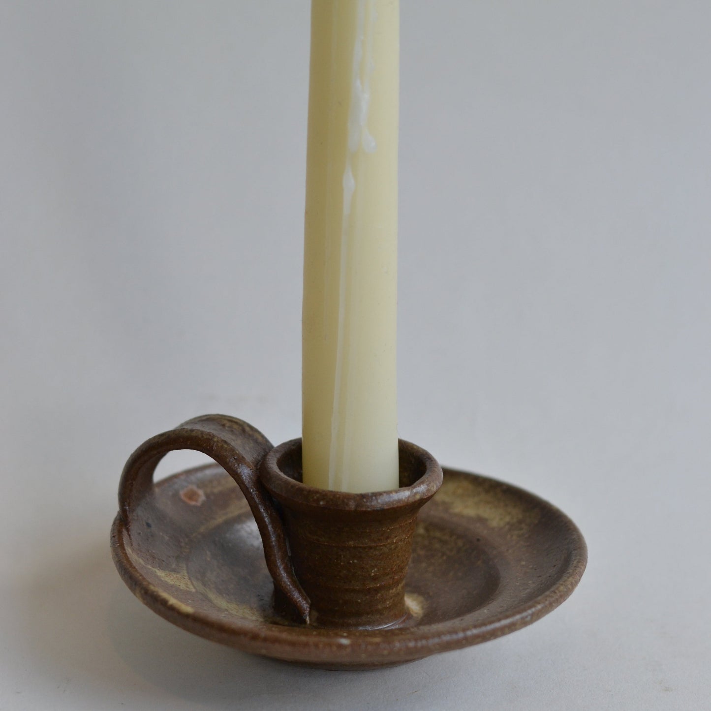 Ceramic Taper Candle Holder, Brown