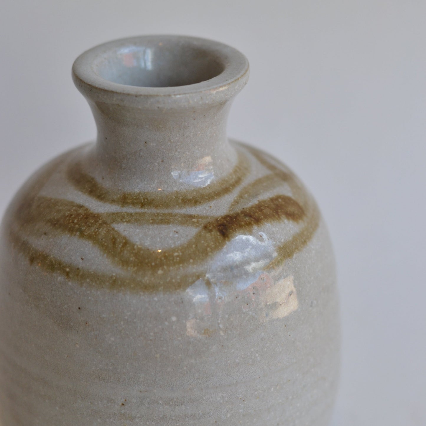 Ceramic Vase with Green Detailing