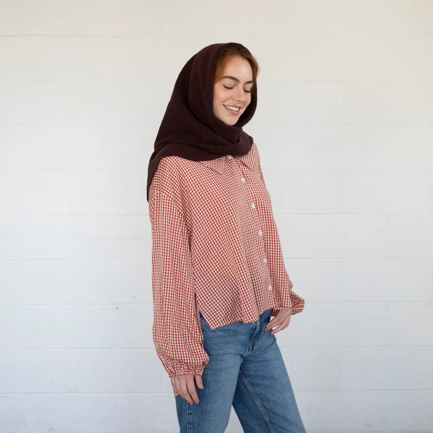 Things Between | Pointelle Scarf, Chocolate