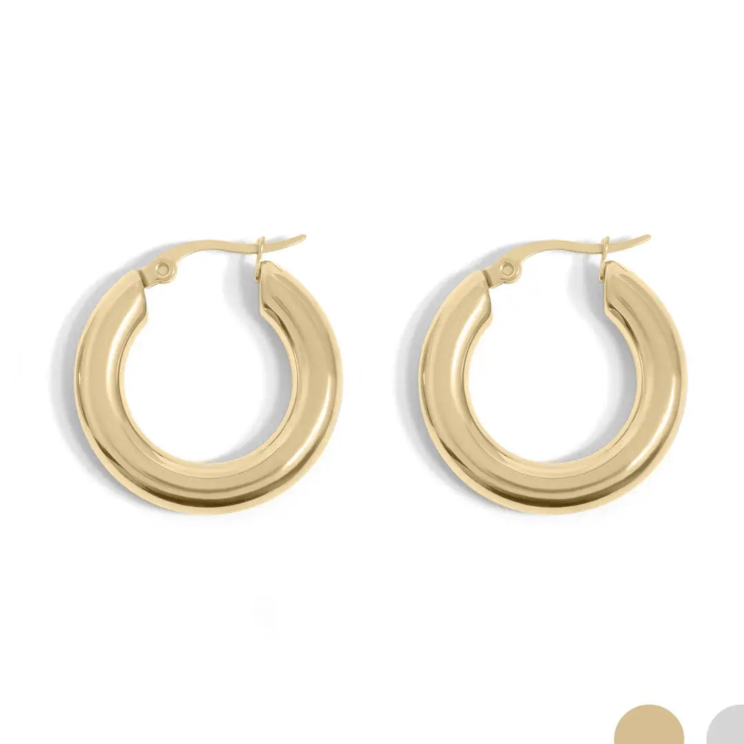 Dune Hoops | Gold Stainless Steel Chunky Hoop Earring