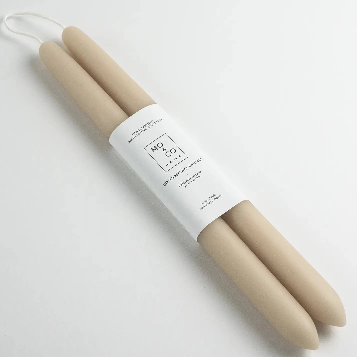 Mo & Co | Beeswax Tapers, Clay