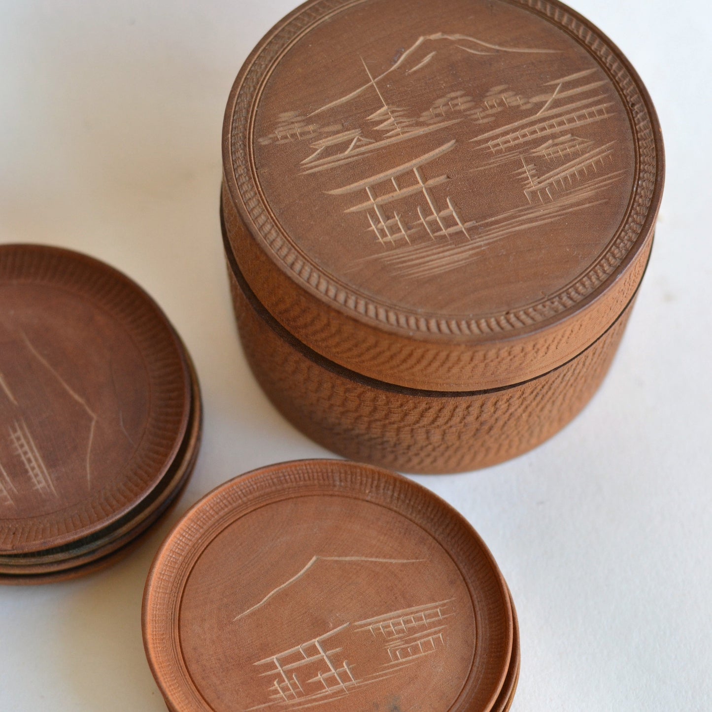 Wooden Engraved Coaster Set