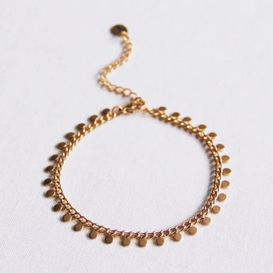 Bazou | Stainless Steel Chain Bracelet with Decorative Coins