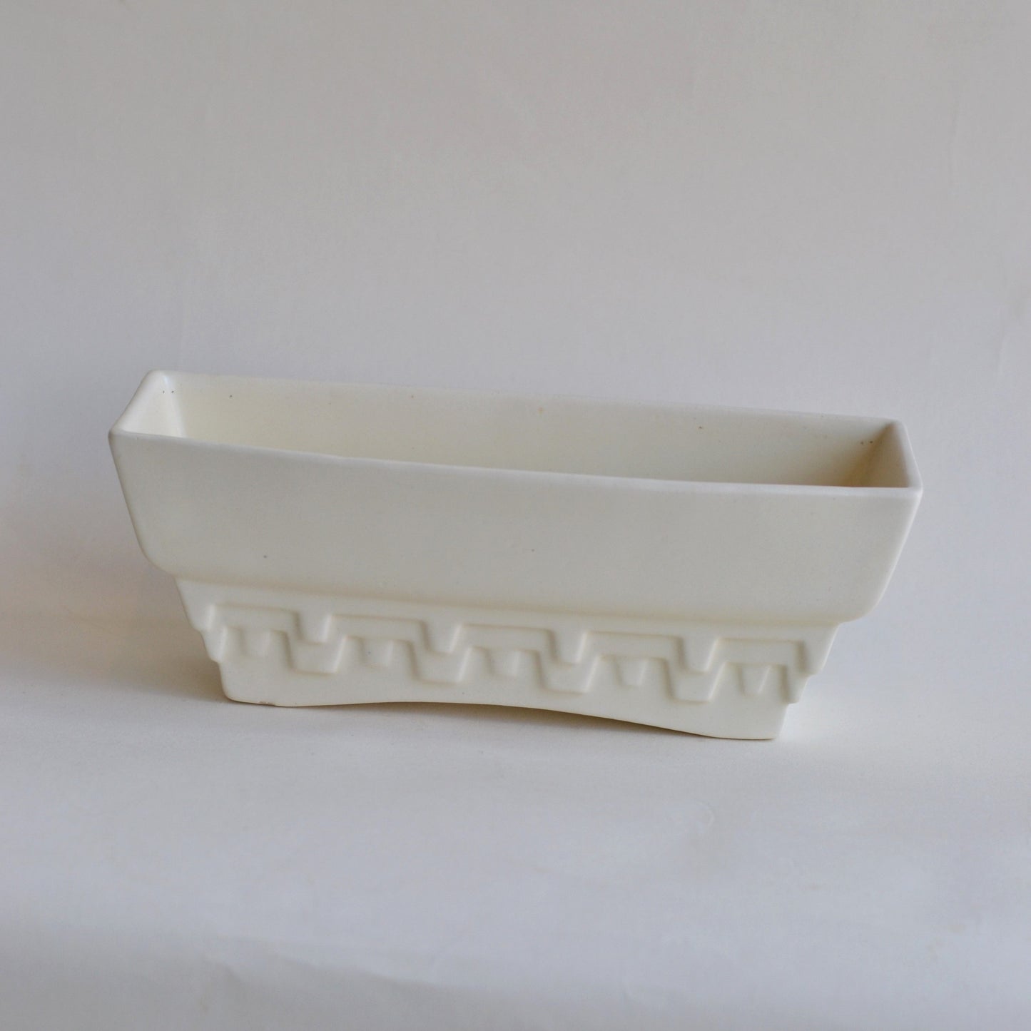 Creamy Matte Haeger Planter with Art Deco Detailing