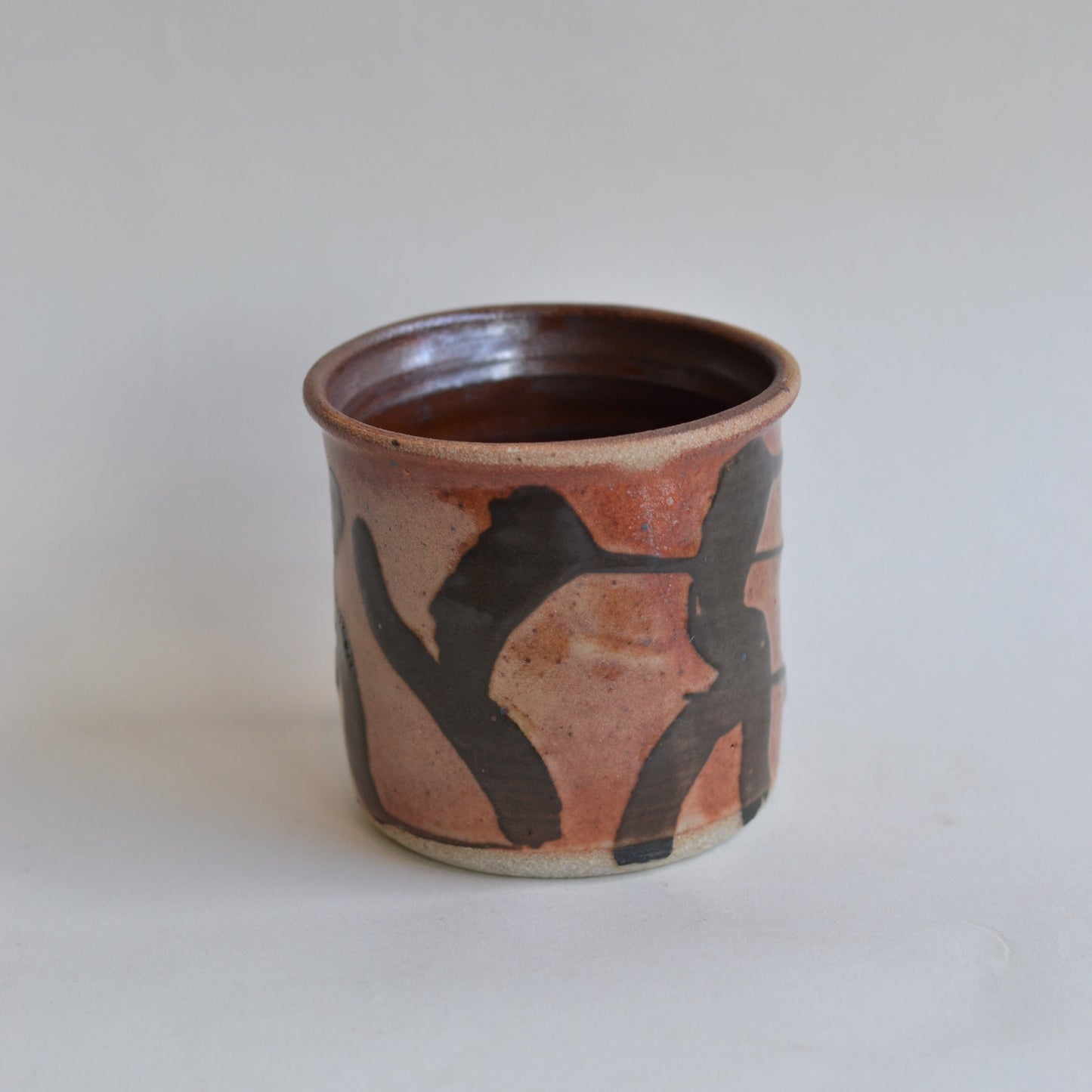 Ceramic Crock, Rust with Black Squiggles