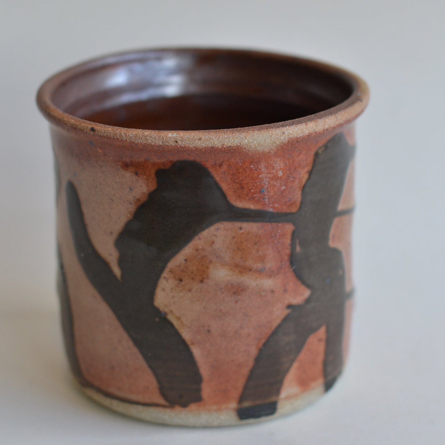 Ceramic Crock, Rust with Black Squiggles