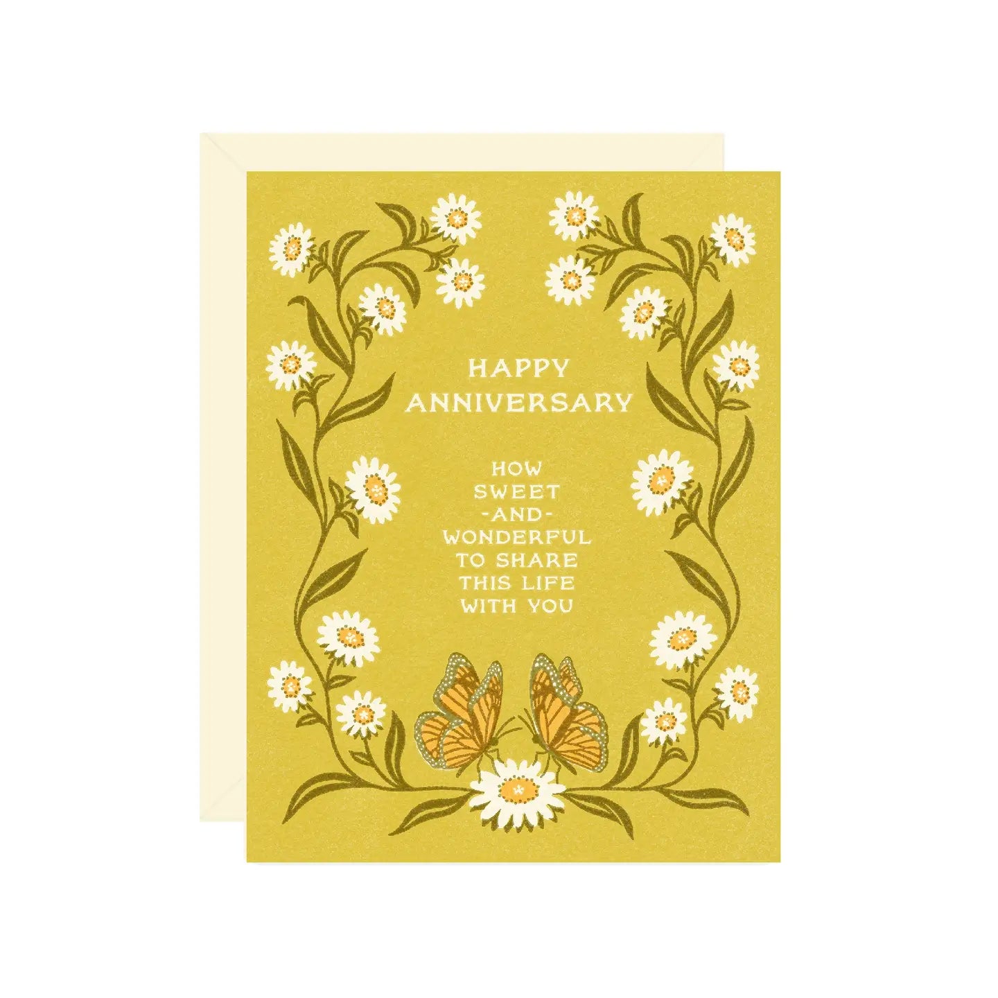 Wallflower Paper & Party | Daisy & Butterfly Anniversary Card