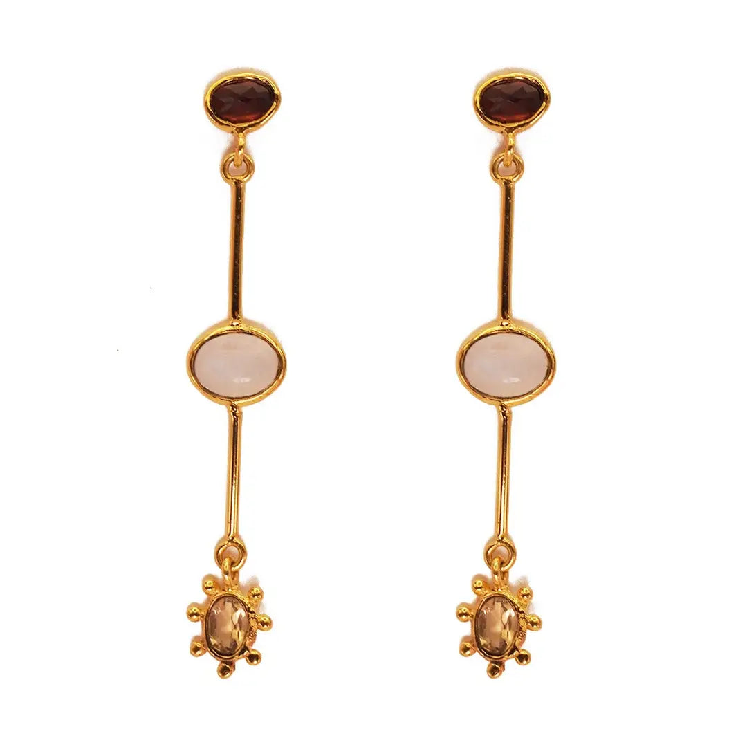 Dune Earrings | Multi-Stone Double Dangle Earrings