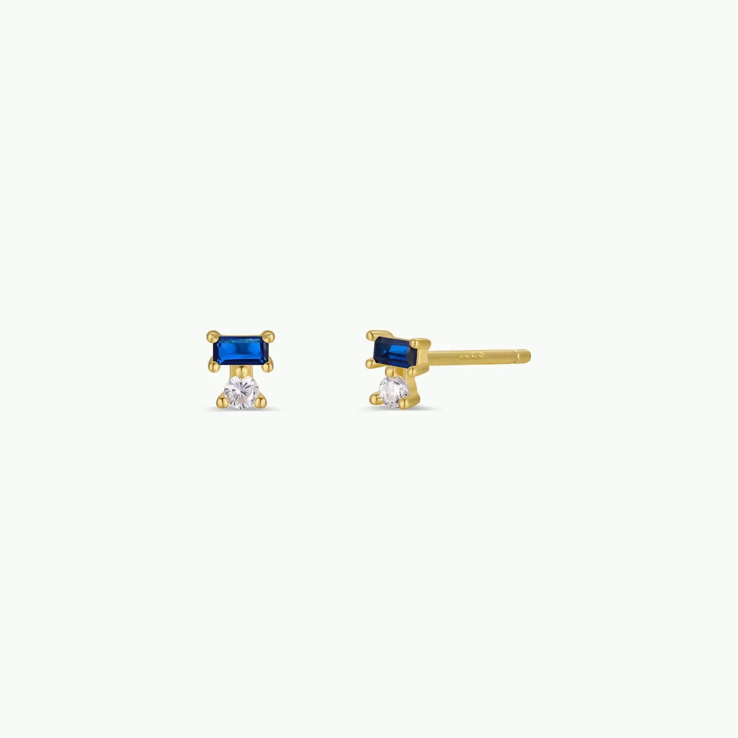 Jax Kelly | Double Stud Stack, Sapphire, Gold Earrings