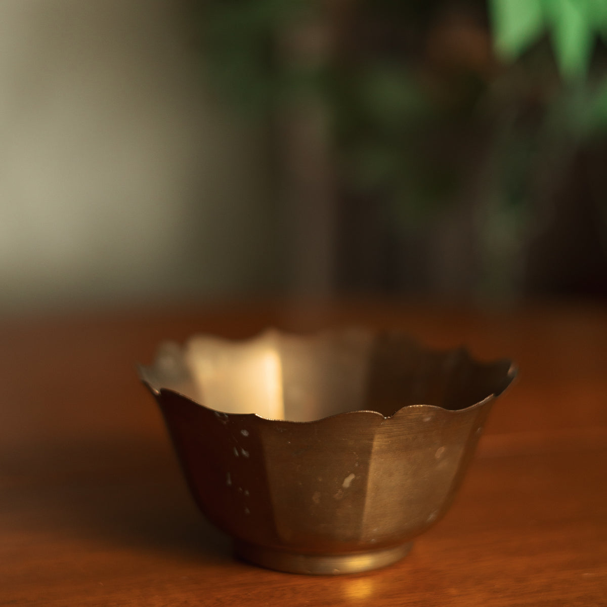 Perfectly Patinaed Lotus Brass Bowl