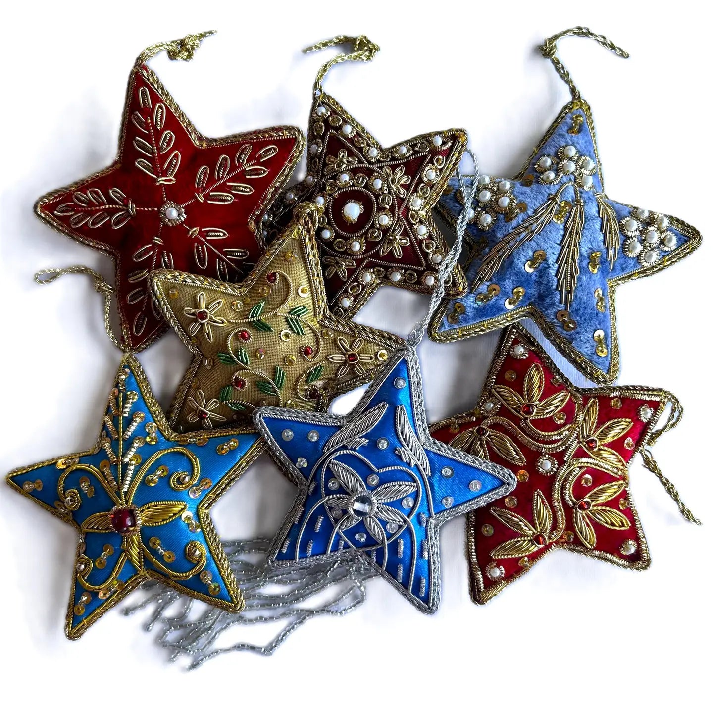 Holiday | Handmade Embroidered Christmas Tree Ornament, Assorted Styles
