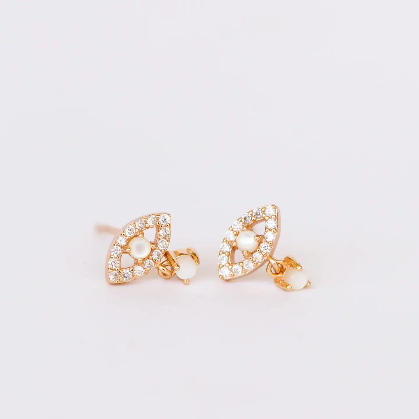 Jax Kelly | Evil Eye Drop, Mother of Pearl, Gold Earrings