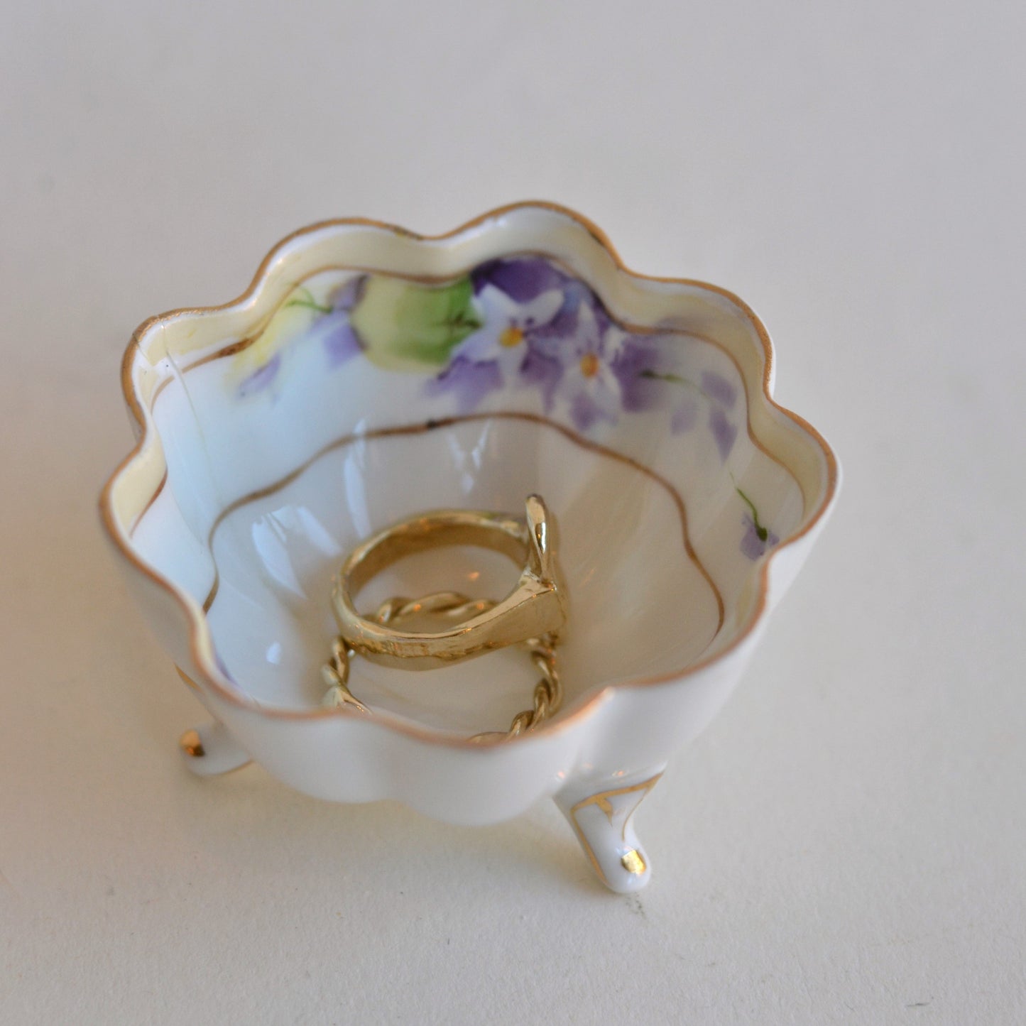 Footed Hand Painted Dish