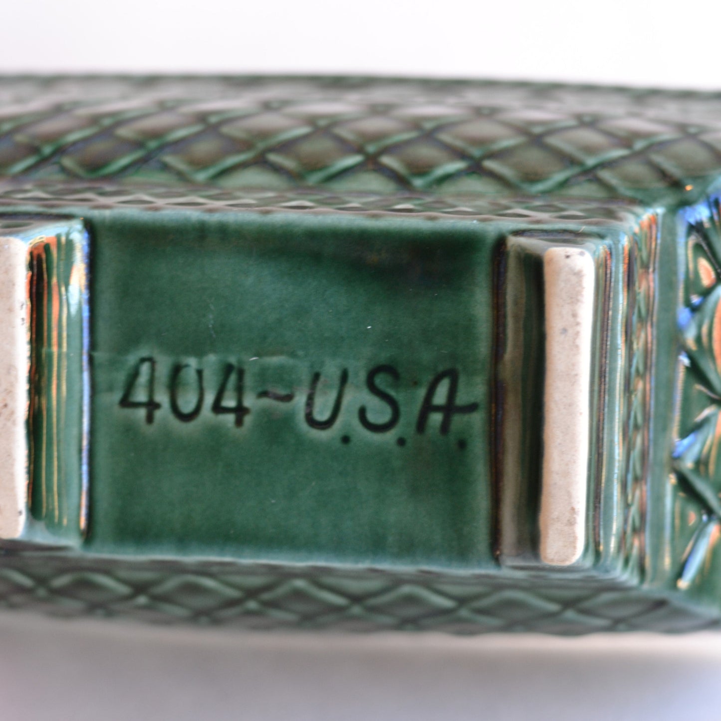 Green Rectangular Planter, Footed