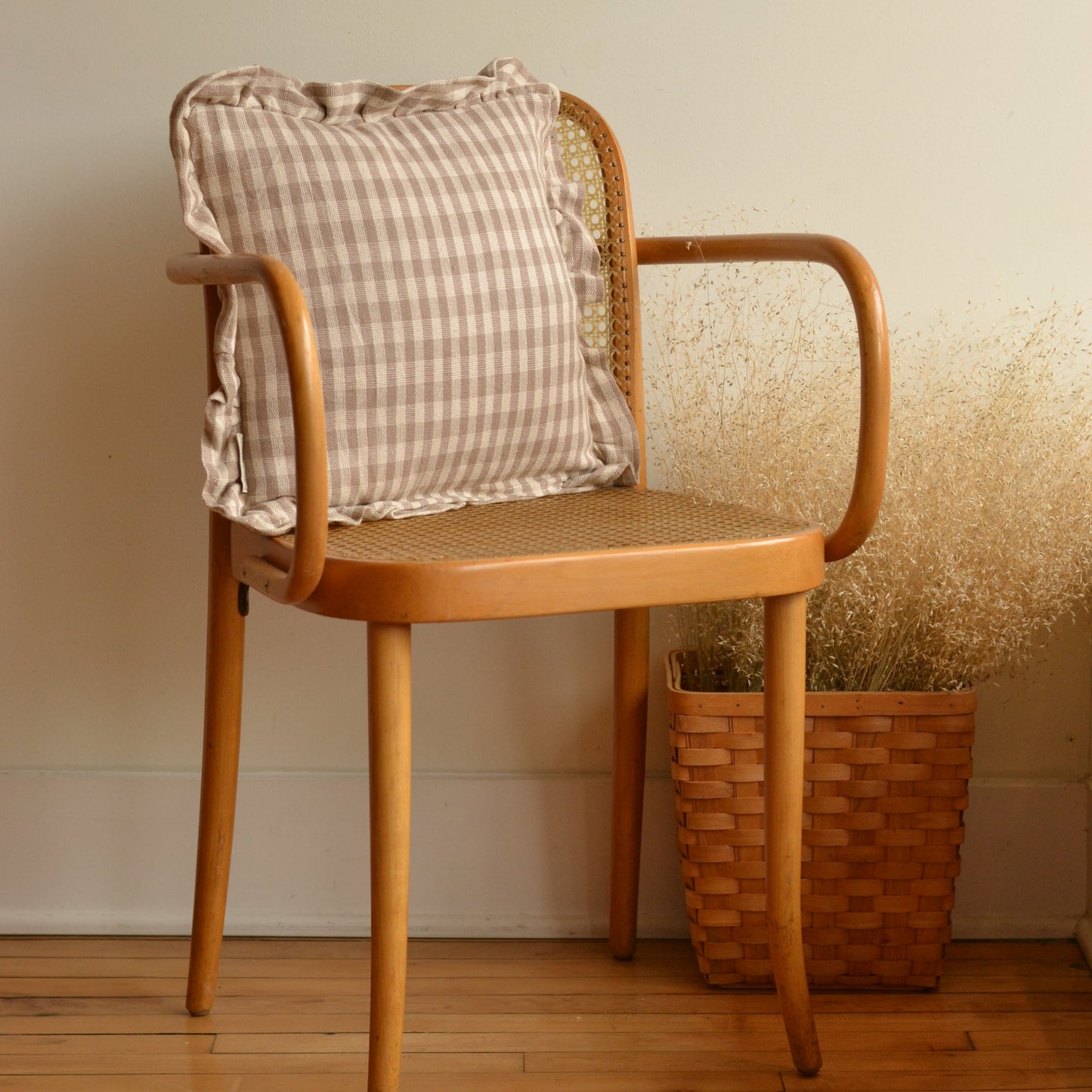 Kathy | Tan Gingham Pillow