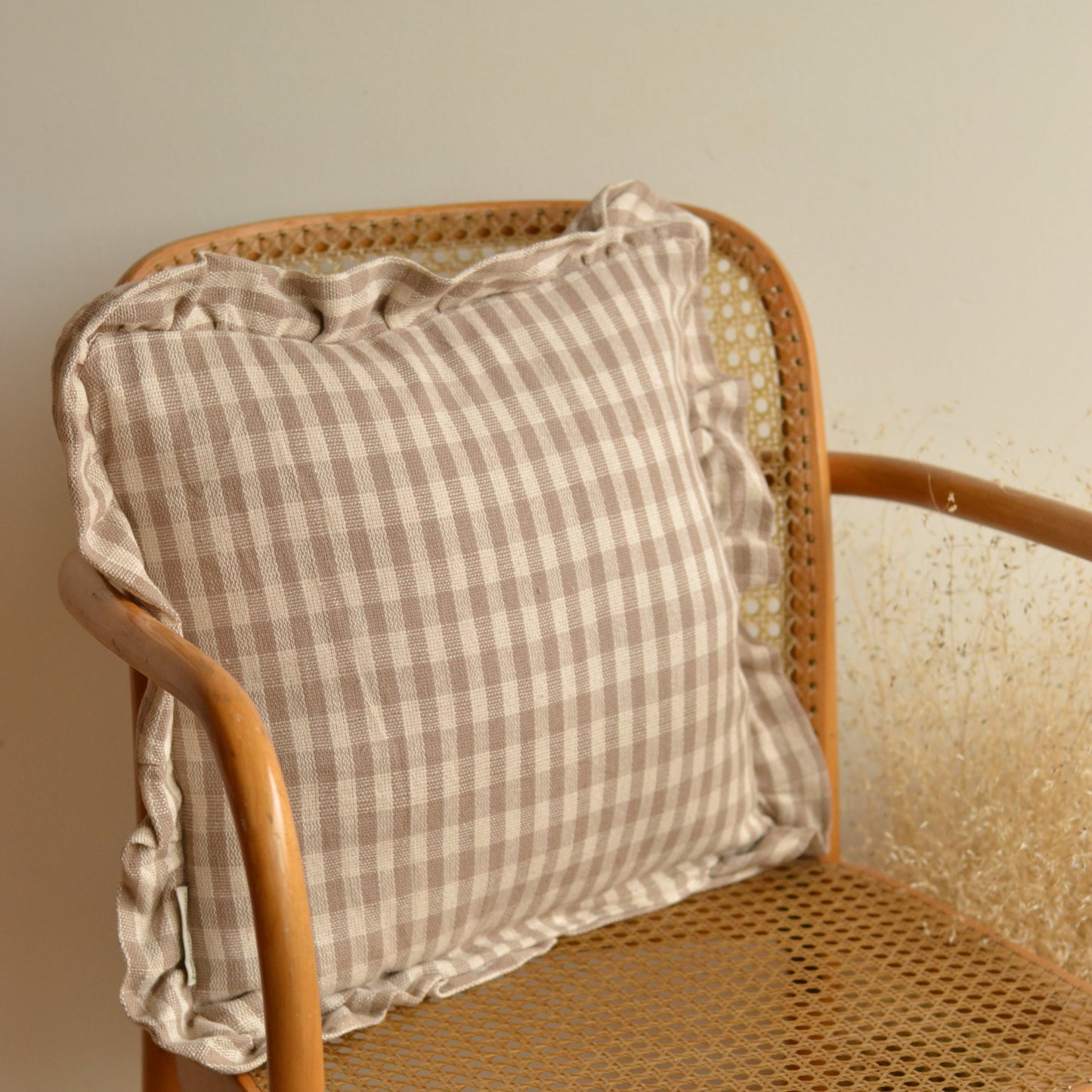 Kathy | Tan Gingham Pillow