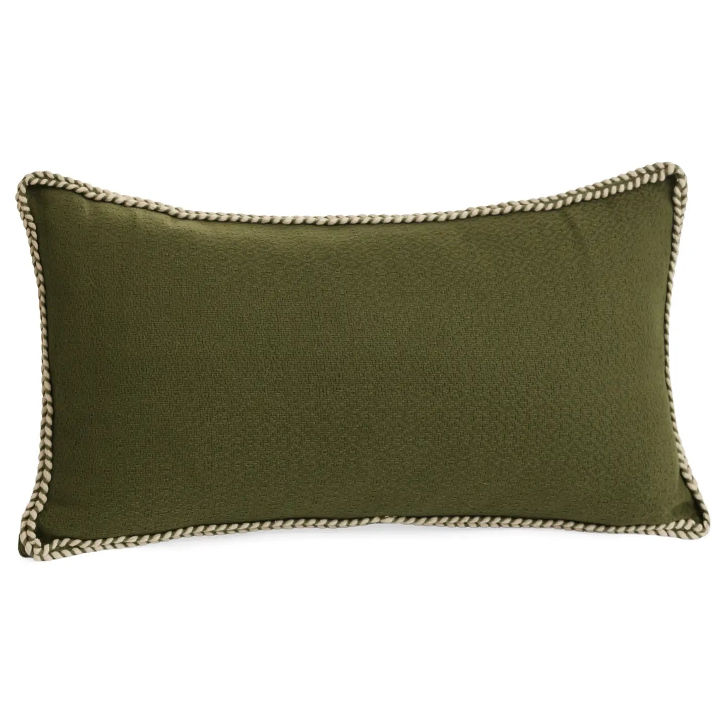 Dune Pillows | Emerald Green with Braided Piping Pillow