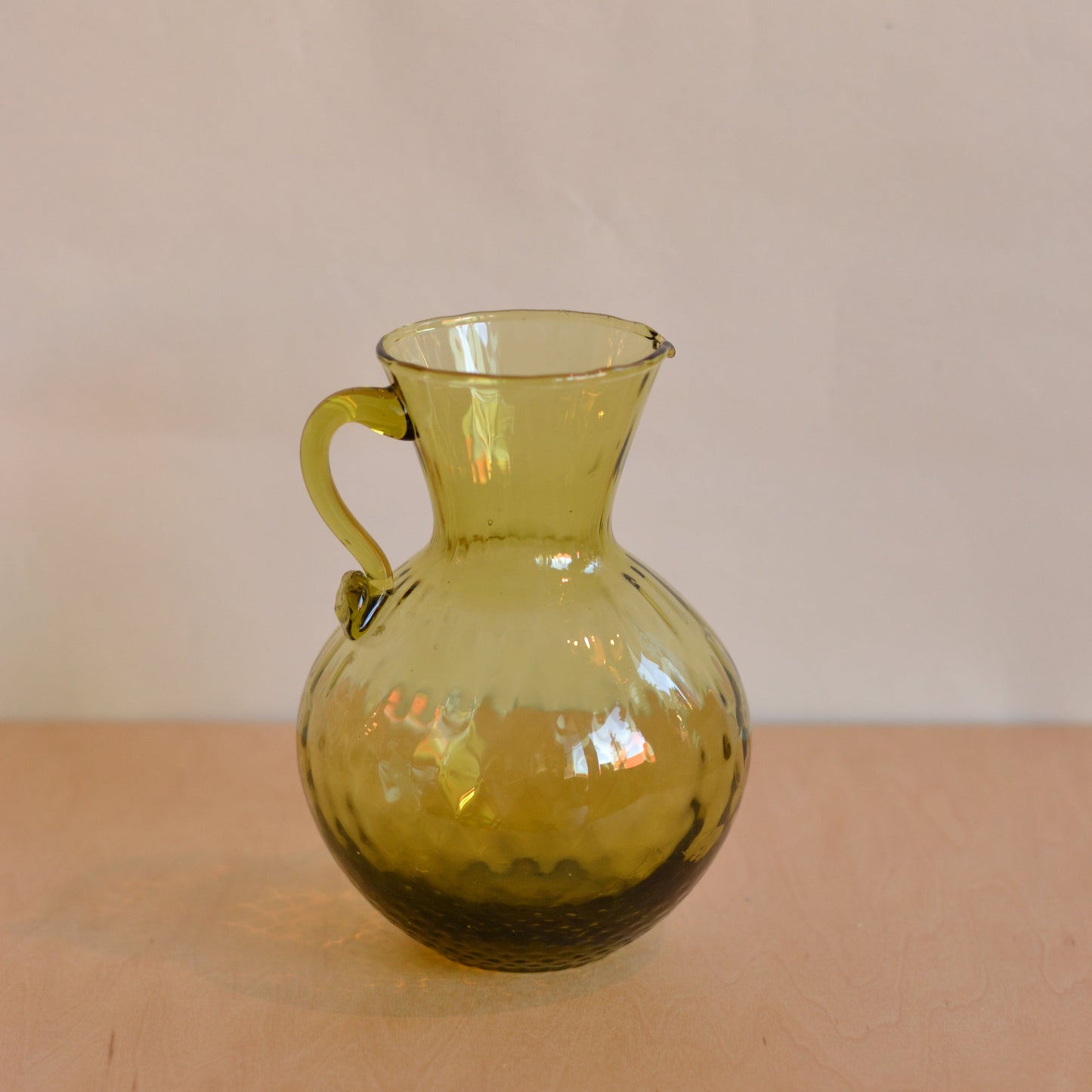 Small Green Glass Pitcher