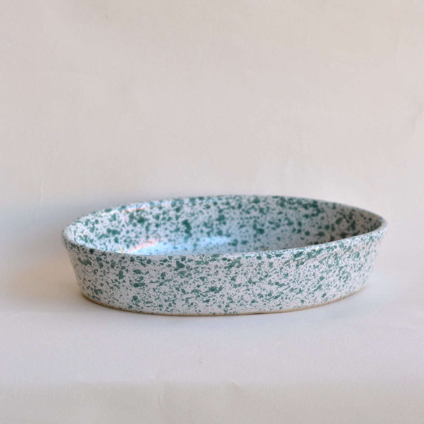 Green Speckled Casserole Dish