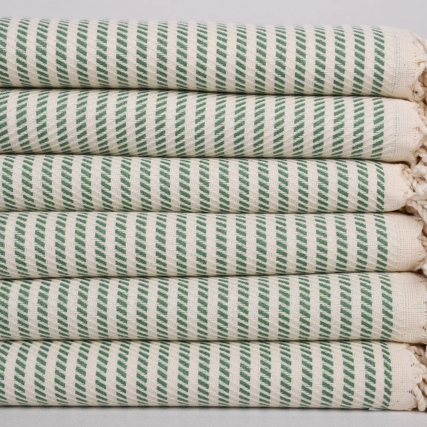 Turkish Towel | Luxury Bath Towel, Green Stripe
