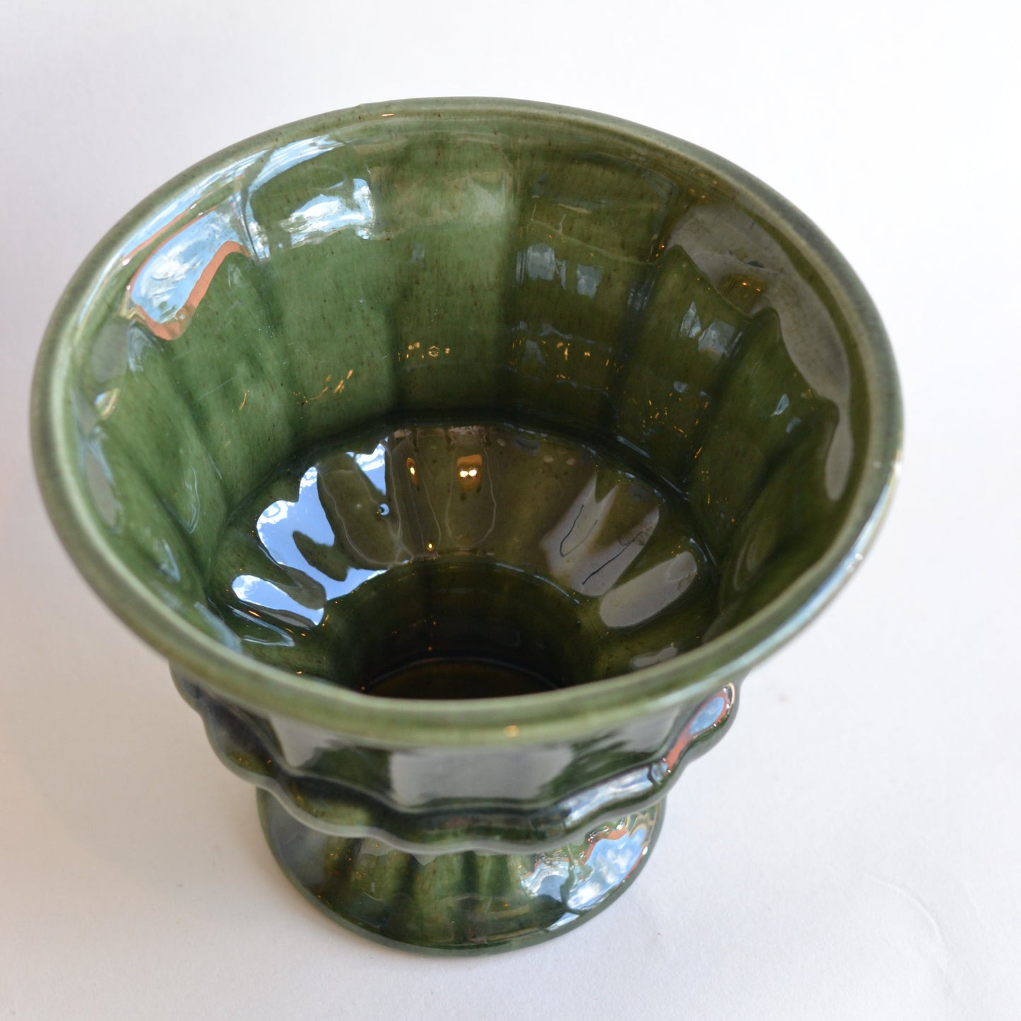 Deep Green Footed Planter, Haeger USA