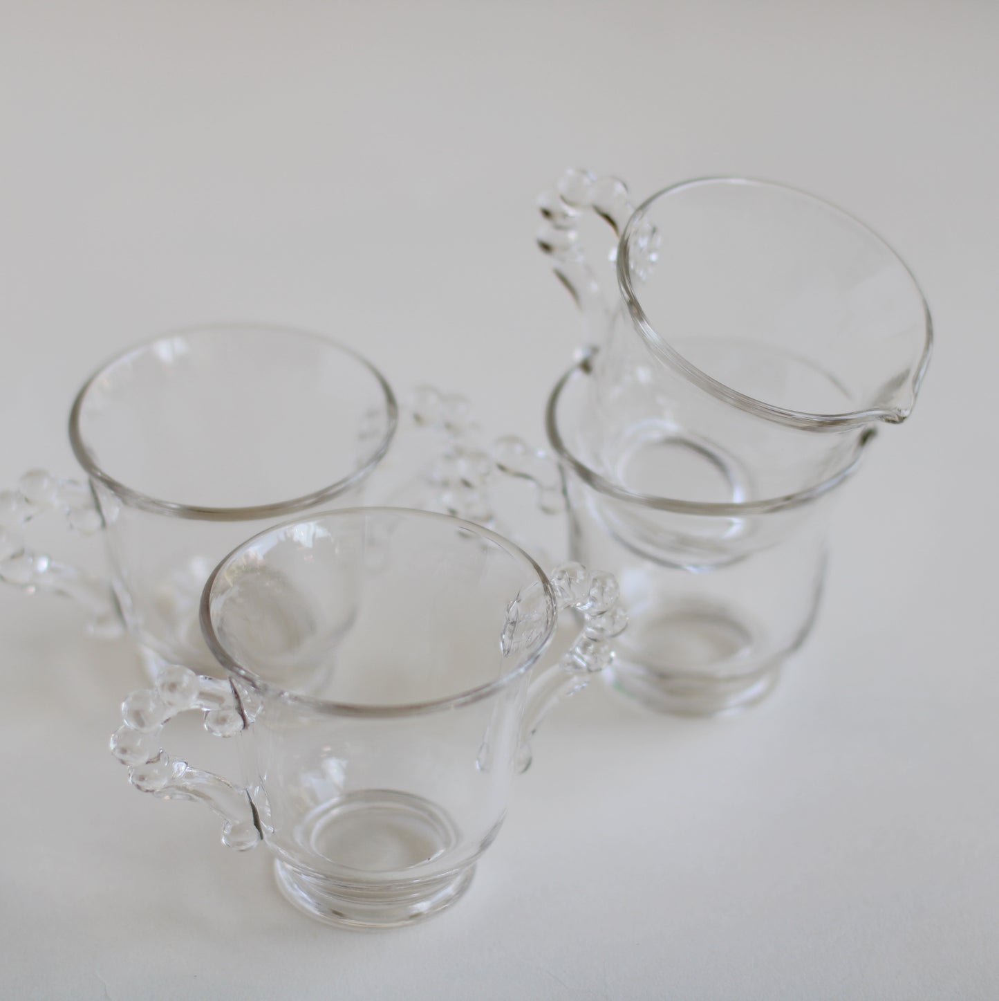 Glass Cream and Sugar Set