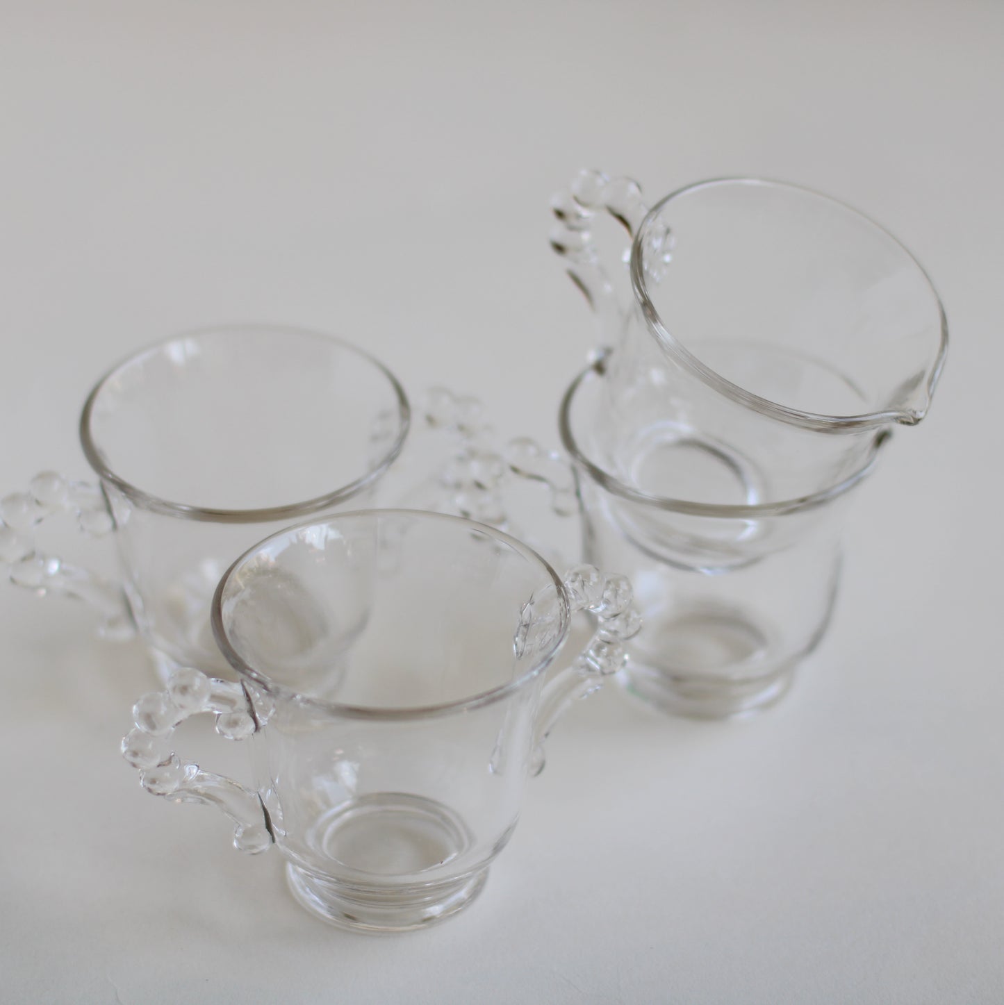 Glass Cream and Sugar Set