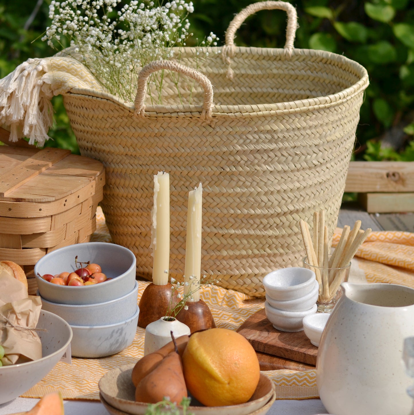 Woven French Market Basket, Large