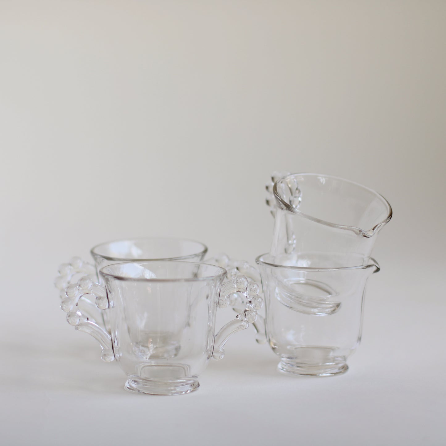 Glass Cream and Sugar Set