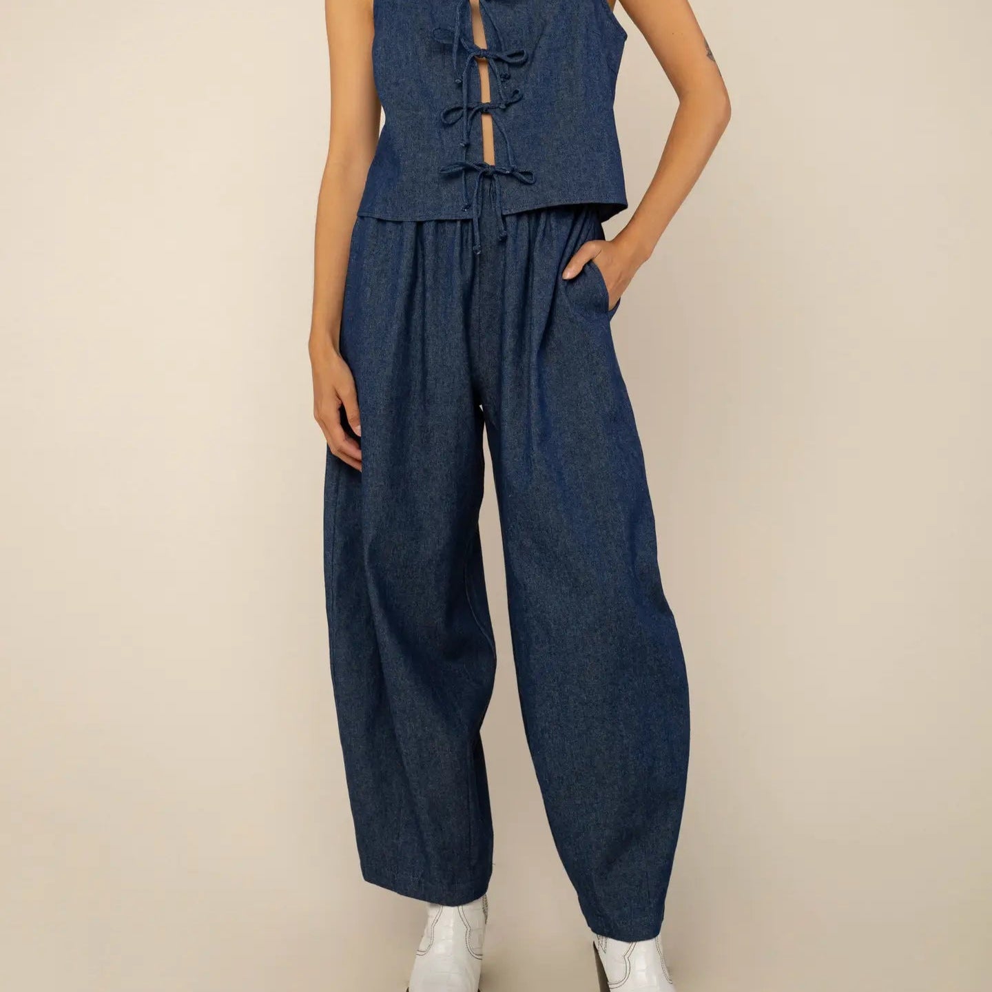 NLT | Denim Lantern Pant, High Rise Barrel Jean