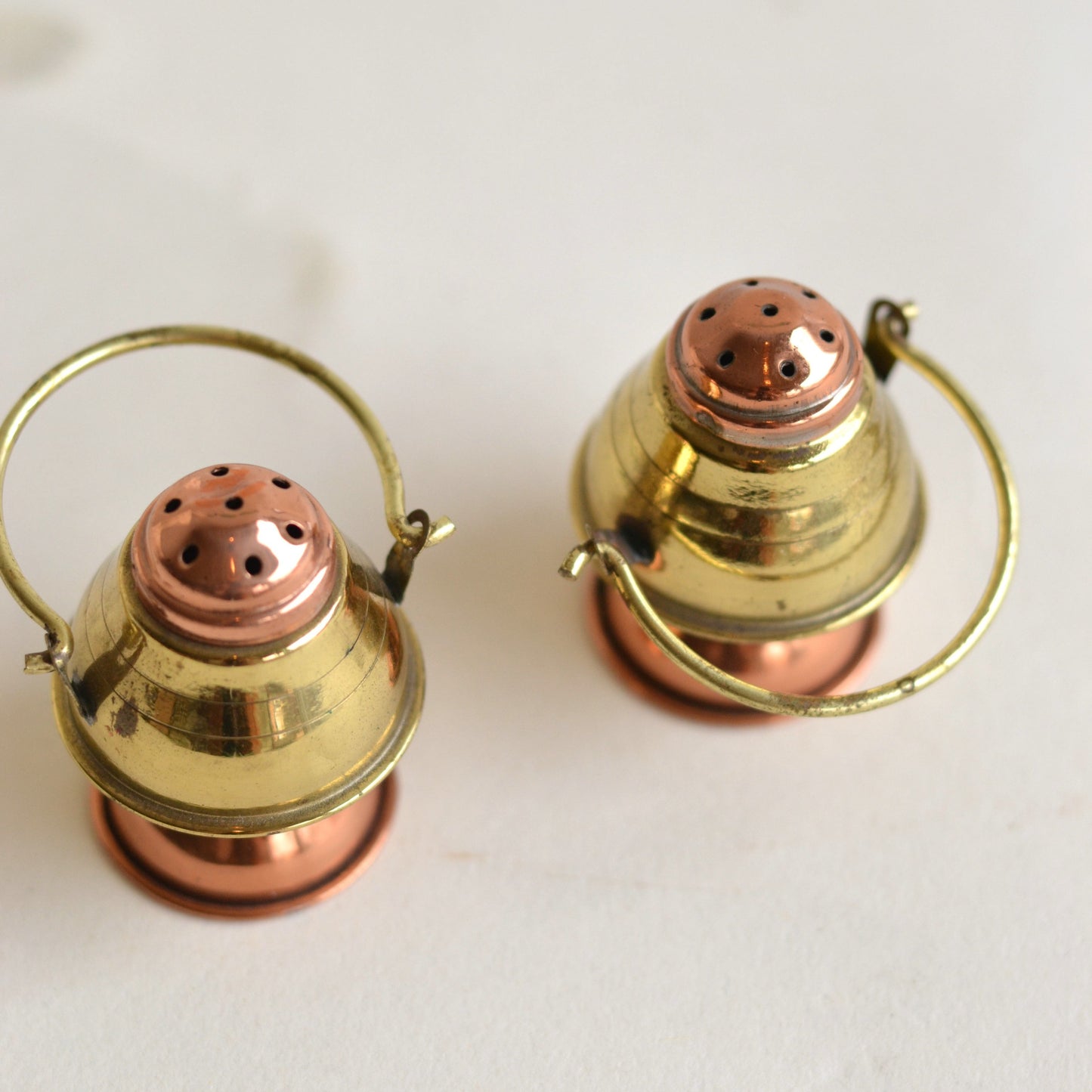 Mini Japanese Copper Lantern Salt and Pepper Shakes