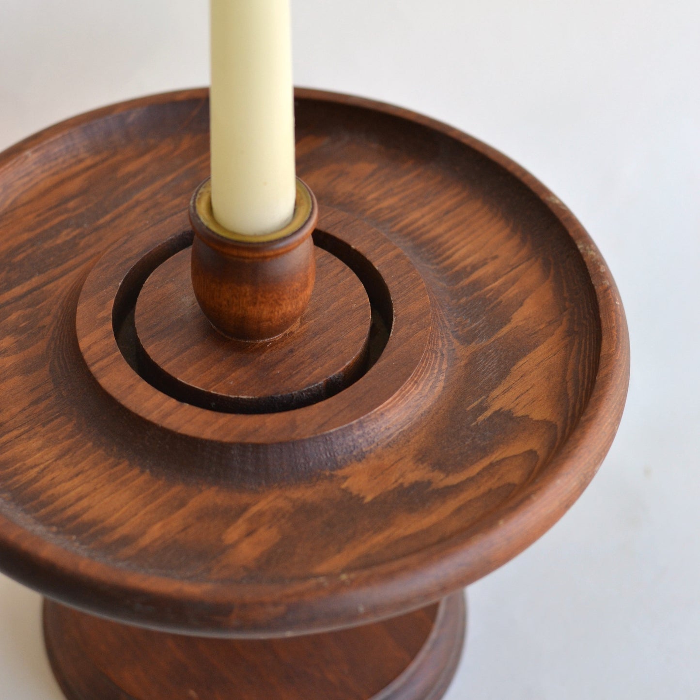 Large Wooden Candlestick Holder