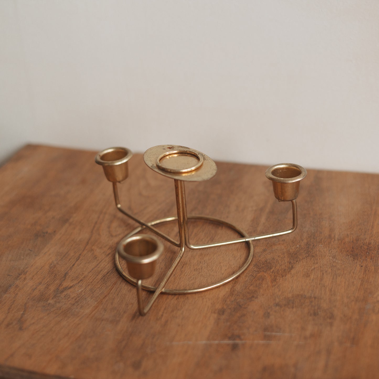 Minimal Brass MCM Candlestick Holder