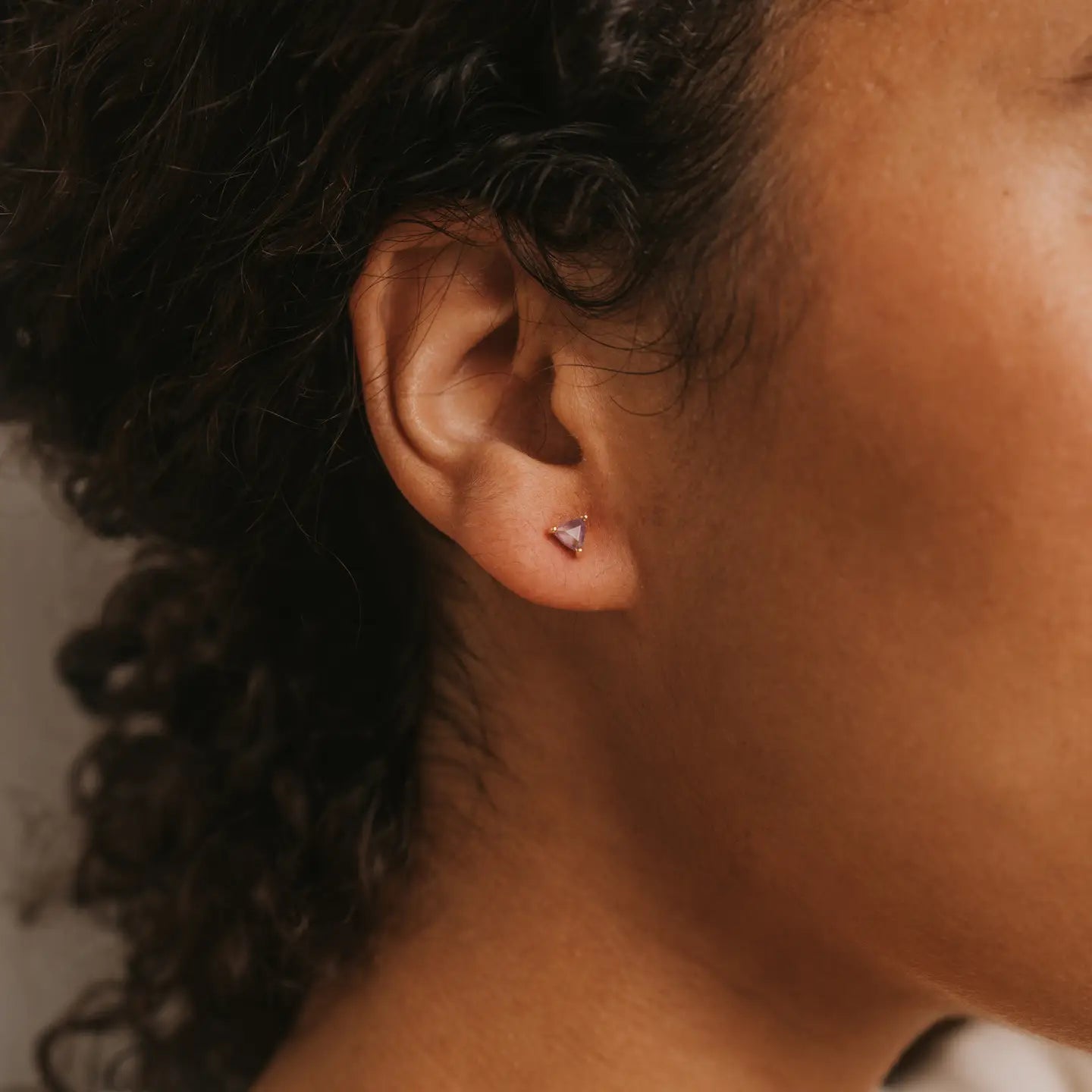 Jax Kelly | Mini Energy Gem, Amethyst, Gold Earrings