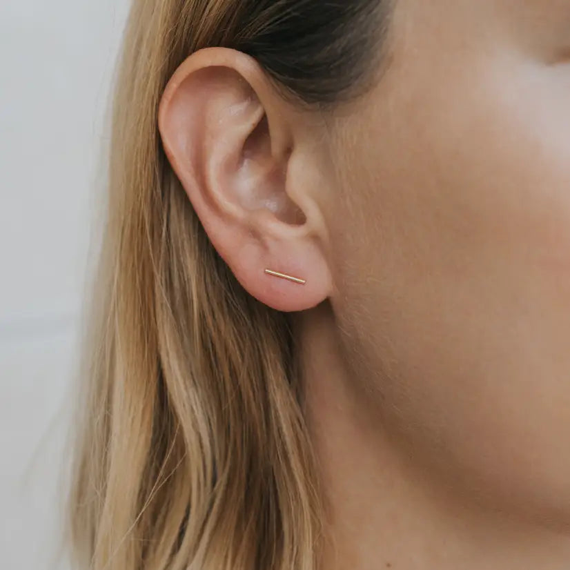 Jax Kelly | Minimalist Bar Gold Earrings