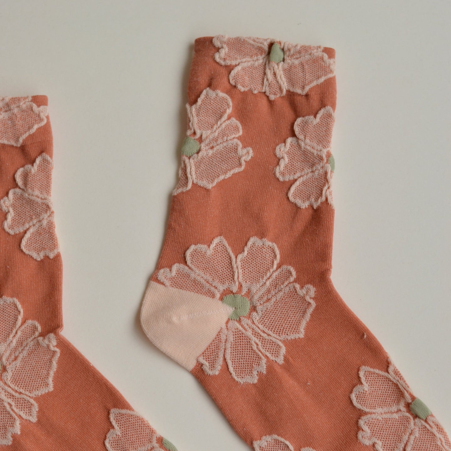 Fall Socks | Orange Embossed Floral