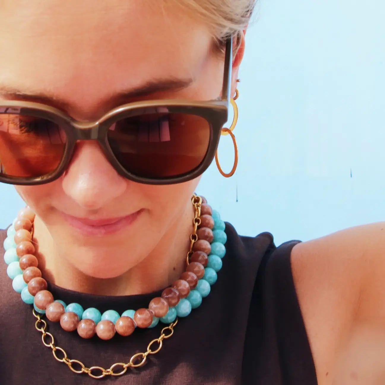 Bazou | Oval Link Necklace, Stainless Steel