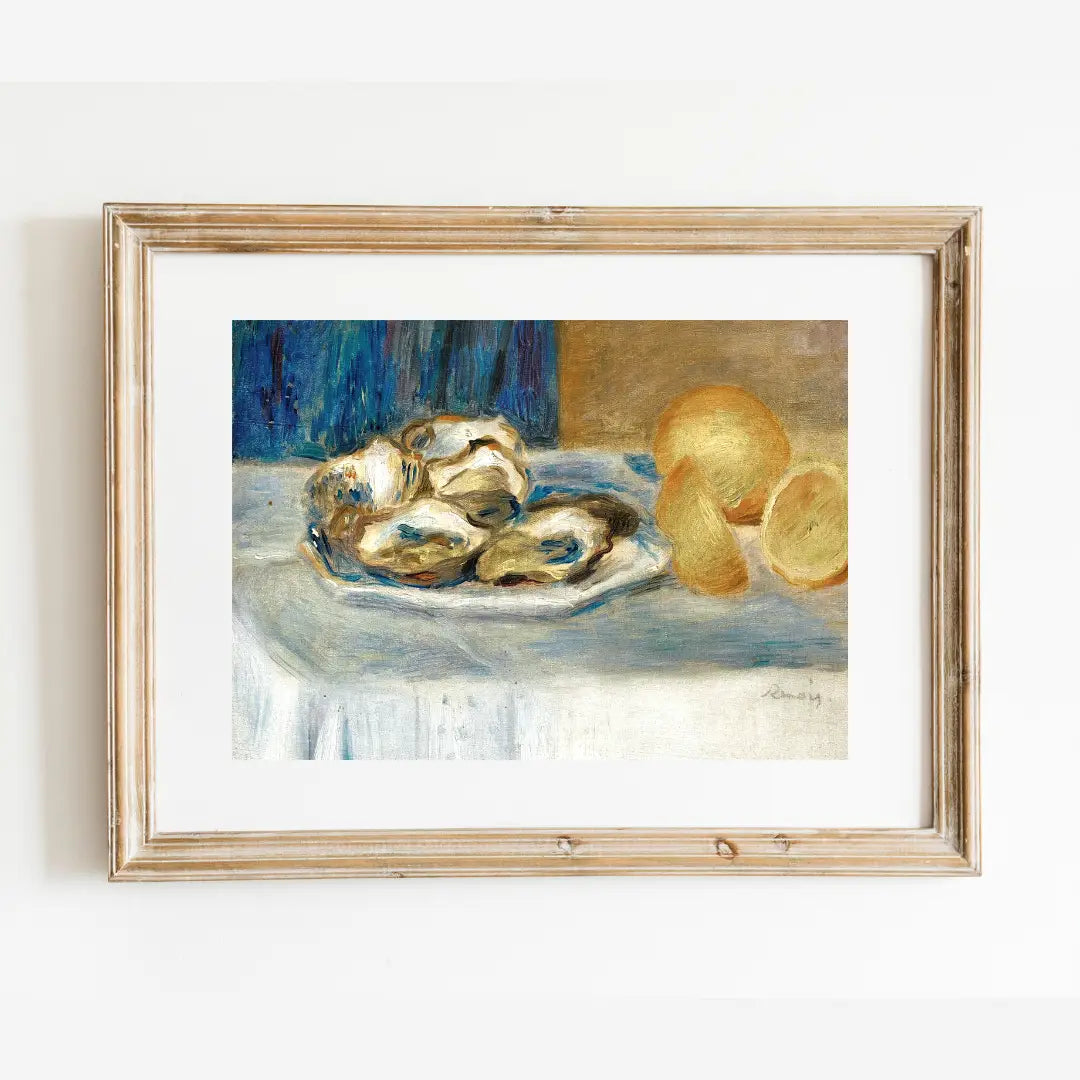 Sea to Skye | Still Life with Oysters and Lemons Antique Art Print