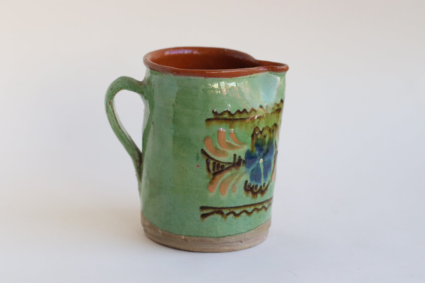 Rustic Green Terracotta Pitcher