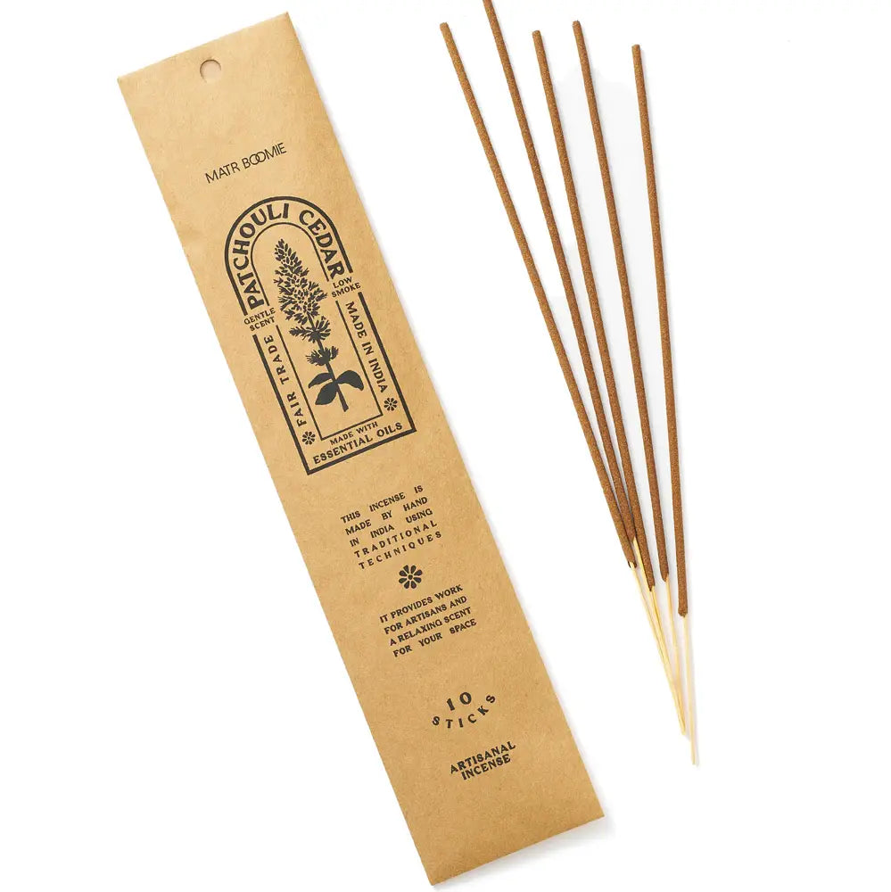 Matr Boomie Fair Trade | Patchouli Cedar Incense, 10 Sticks