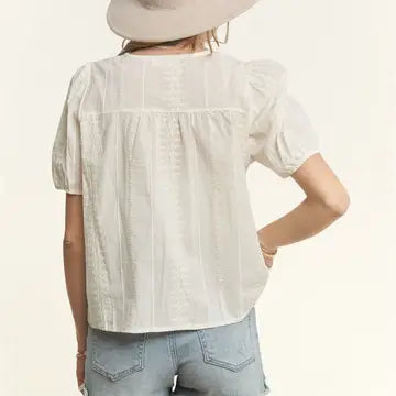 Button Down Peasant Blouse