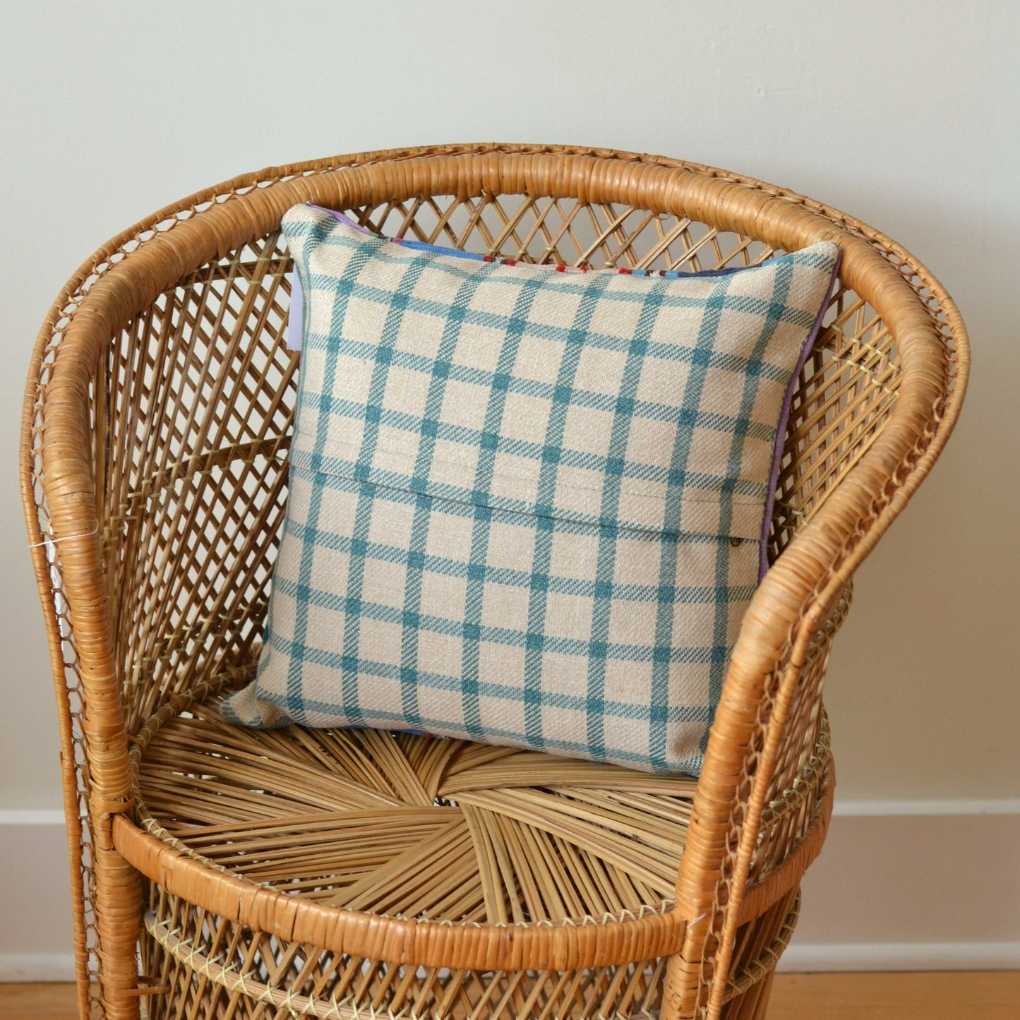 Kilim Pillow | Blue and Purple Stripes, includes insert