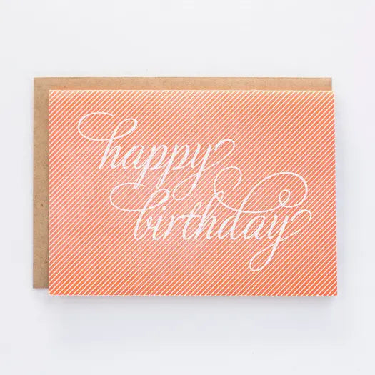 Pistachio Press | Happy Birthday Pinstripe Card