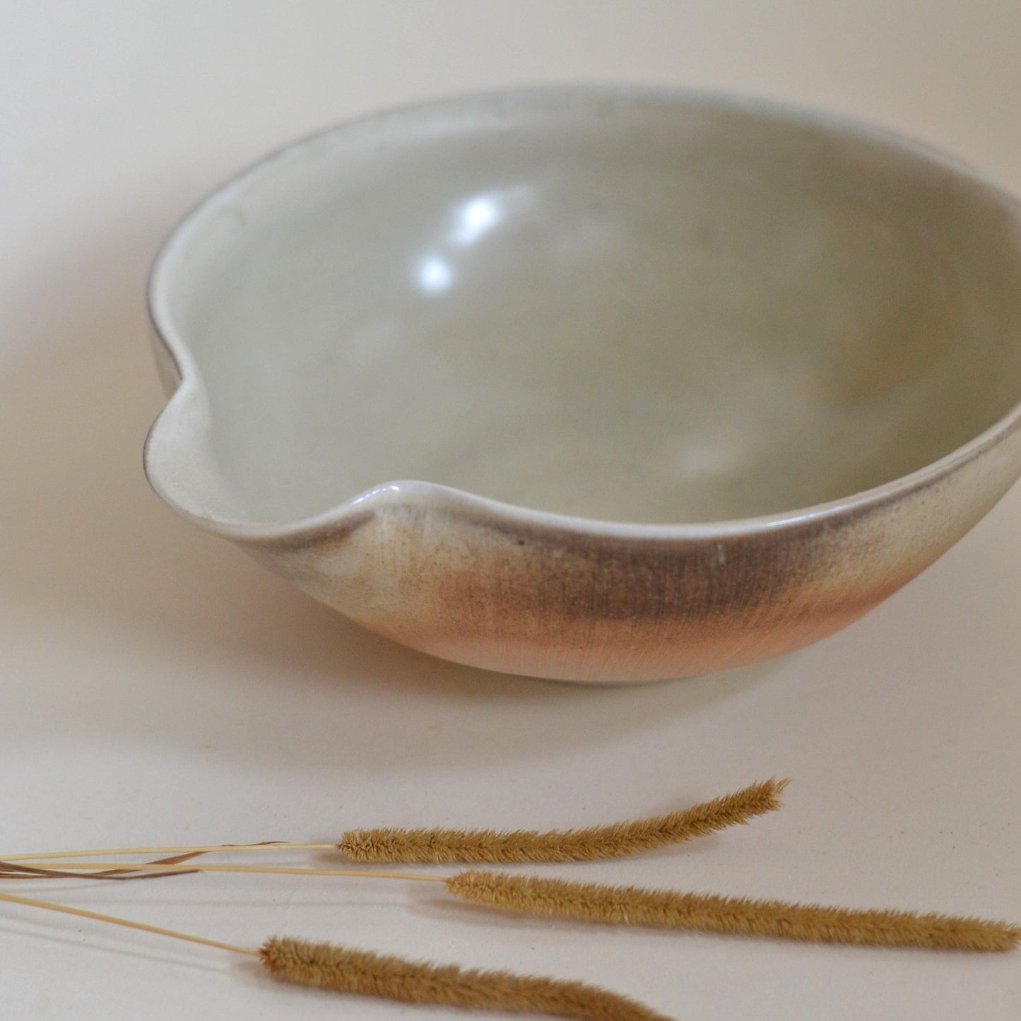 Pottery Bowl with Pour Spout
