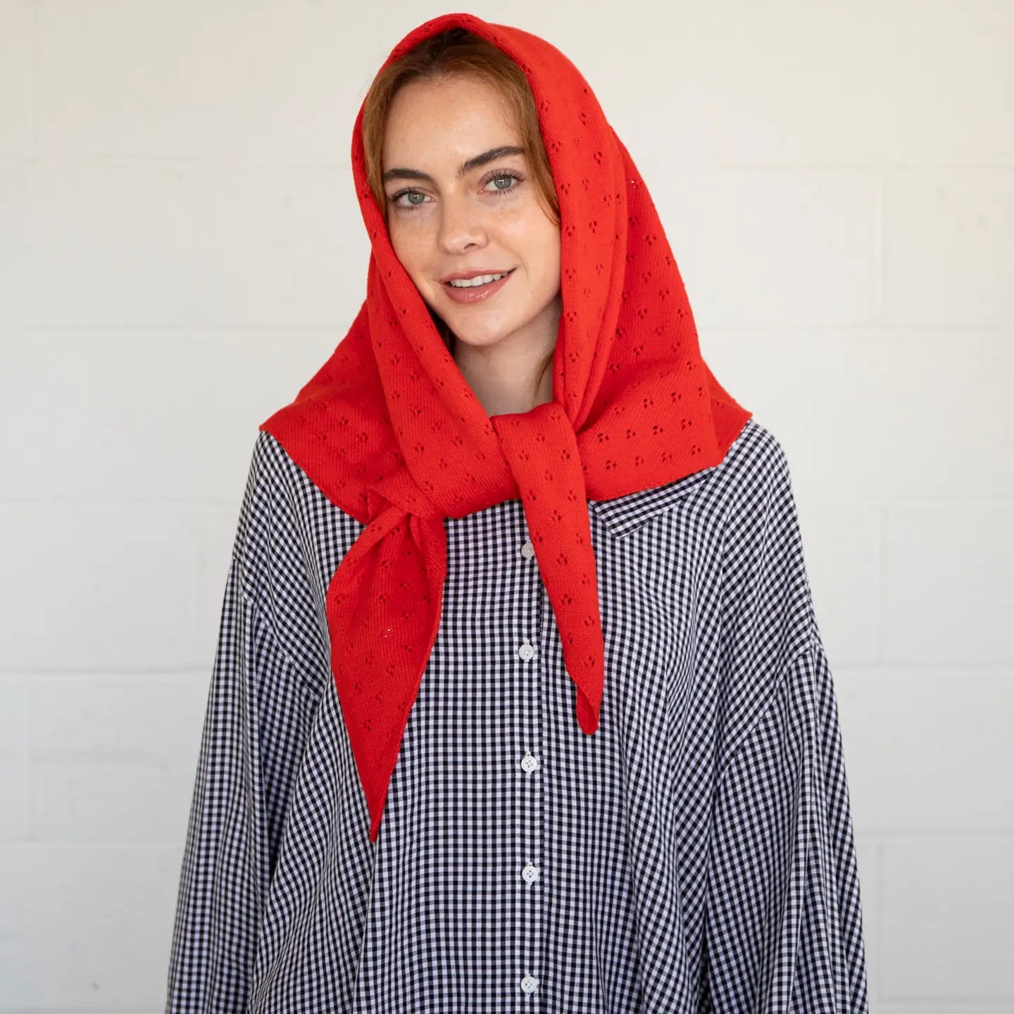 Things Between | Pointelle Scarf, Red