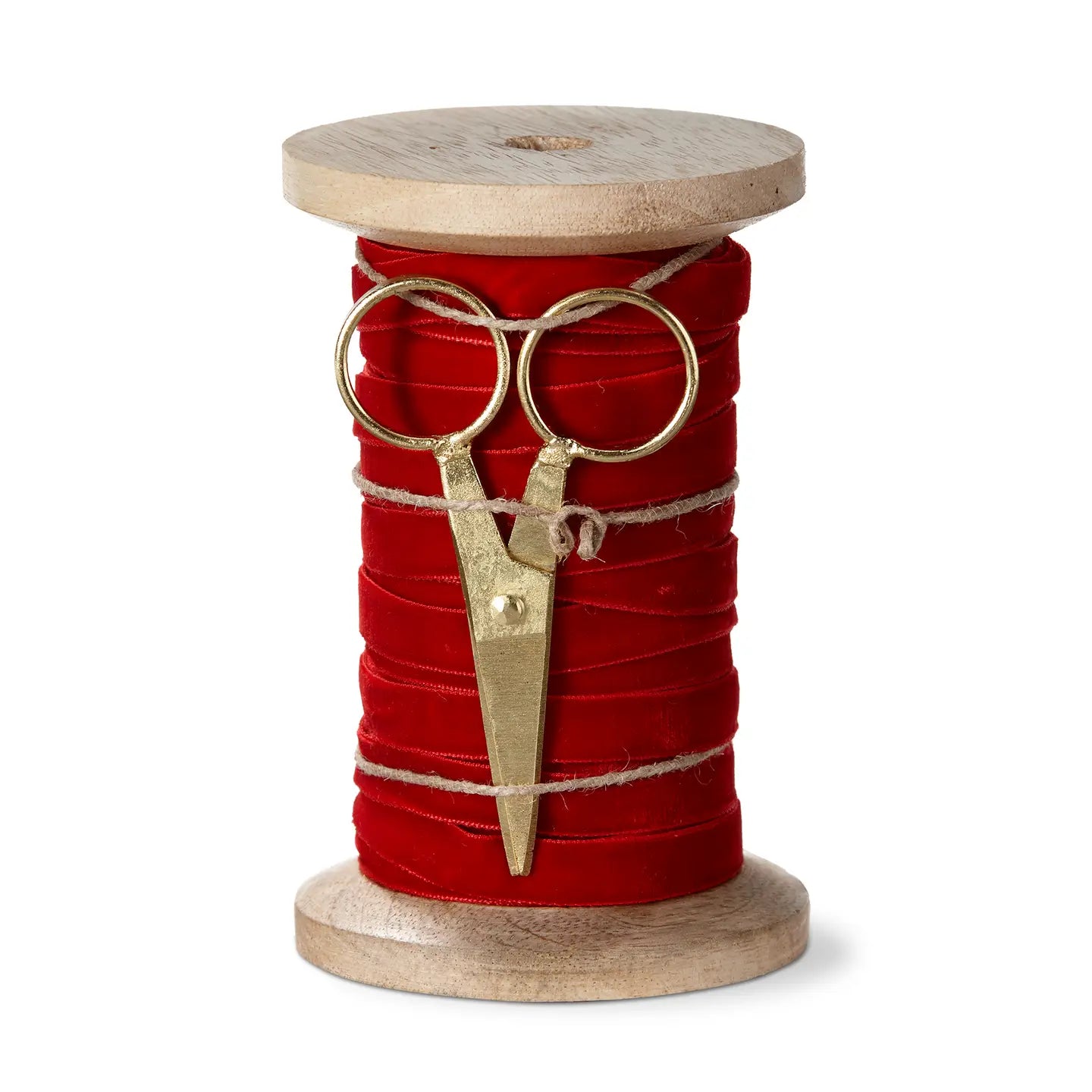 Holiday | Velvet Ribbon with Scissor Spool, Red