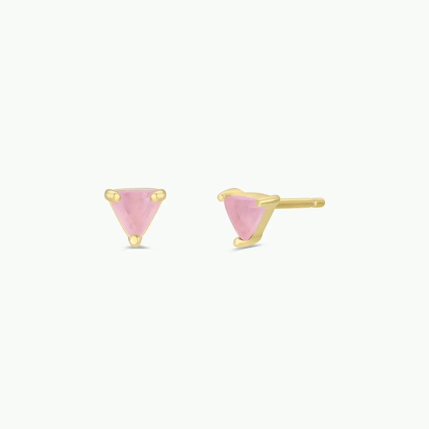 Jax Kelly | Mini Energy Gem, Rose Quartz, Gold Earrings